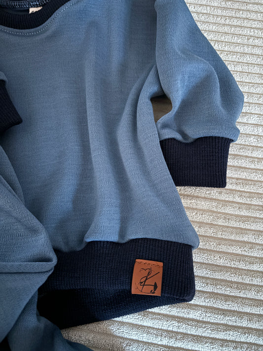 BABY OVERSIZE SWEATER MERINOWOLLE BLAU